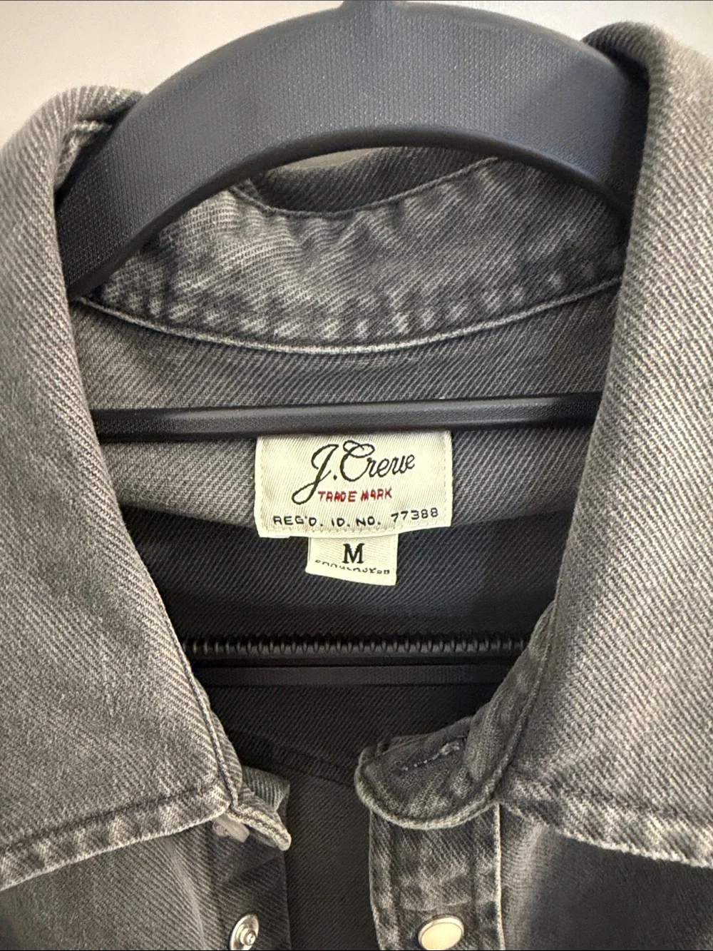 J. Crew Men's Washed Charcoal Denim Western Shirt